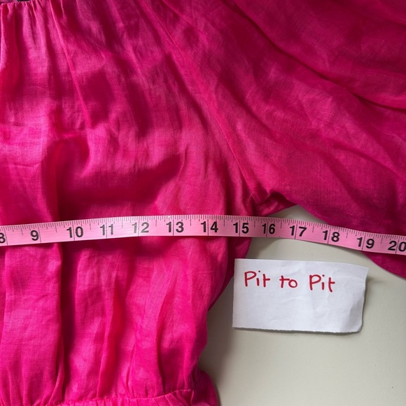 Banana Republic Ramie Open-Back Puff Sleeve Dress sz XS 100% Cotton - Picture 10 of 13